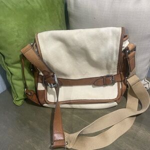 Dolce & Gabbana Cream and Brown Messenger Bag